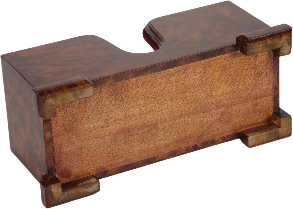 Violin and Bow Holder (Stand), Wooden Violin Holder Floor Display with Velvet Protection, Stable and Classy Aesthetic (Burl Wood + Red Velvet)