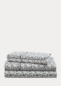 Lauren Ralph Lauren Leaf Print 230-Thread-Count 100% Cotton 4 pc Sheet Set (Black, Gray, King)