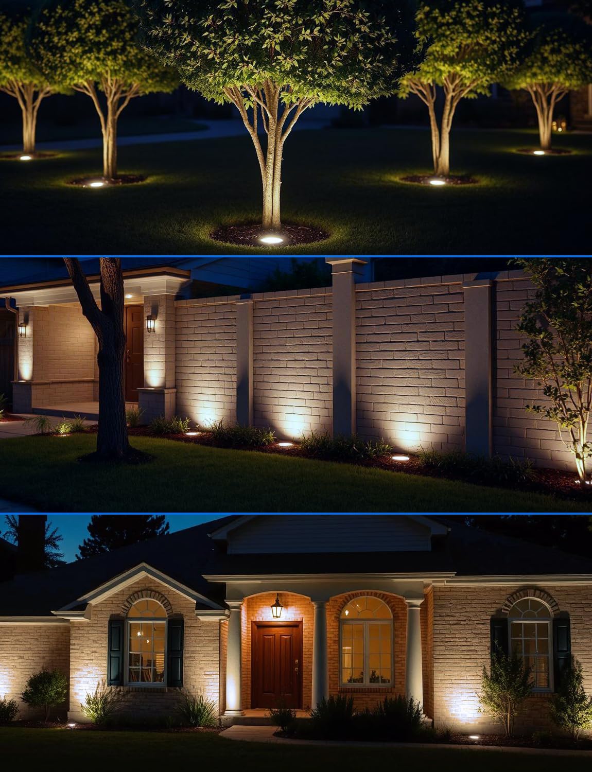 Low Voltage Landscape Lights Well Lights Landscape LED in Ground Light IP67 Waterproof Outdoor Landscape Lighting with Connectors for Pathway Garden Yard Fence Deck (Neutral White 4000K)