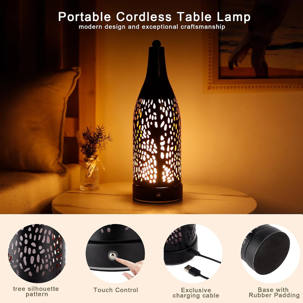 TRIROCKS Set of 6 Cordless Table Lamp 4000mAh Rechargeable Battery Operated Desk lamp 3-Step Touch Dimmable Lamp with Cozy Lights for Living Room, Bedroom, Restaurant, Coffee Shop, Patio,Camping