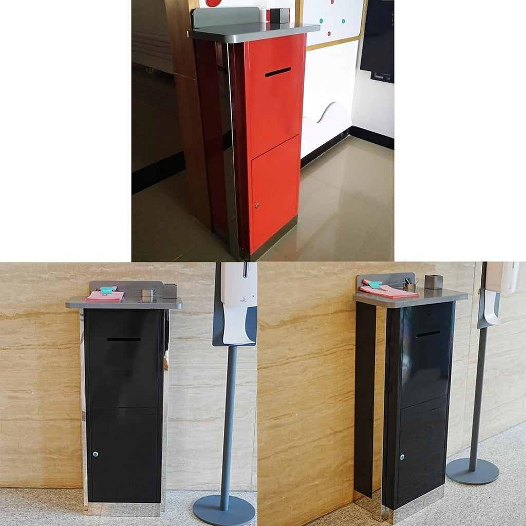 Locking Steel Plate Mailbox Plastic Spraying Process Home Standing Mailboxes Top with Pen Holder Design Outdoor Rainproof Parcel Boxes