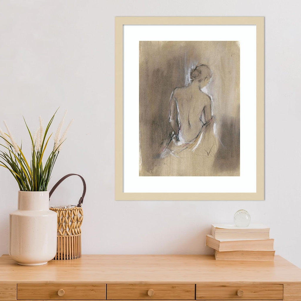 Amanti Art Framed Wall Art Print 21x17 Embellished Contemporary Figure II by Ethan Harper, People Wall Art, Modern Contemporary Decor, Small Poster Painting Artwork for Living Room, Bedroom, Bathroom
