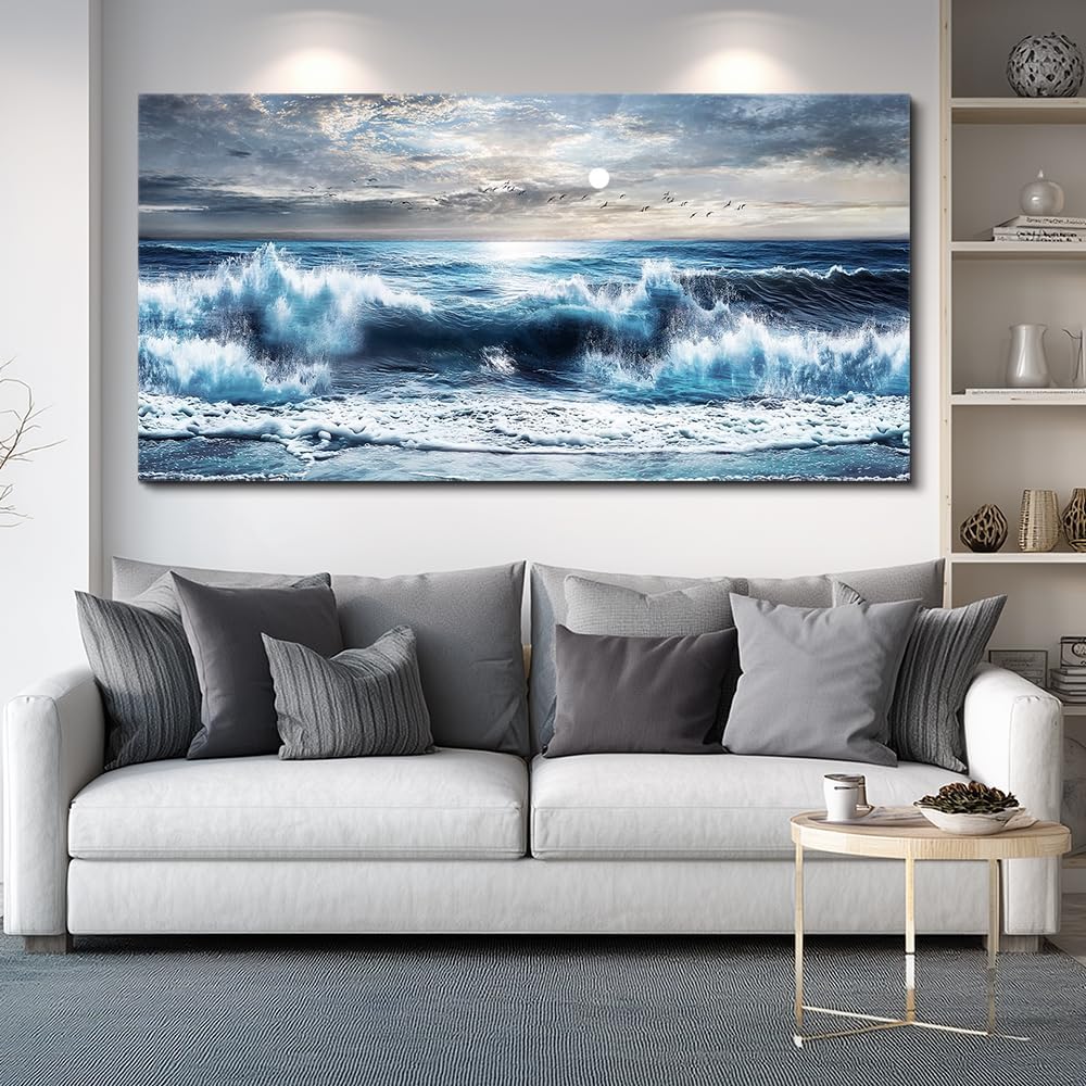 ERQINHUA Large Canvas Wall Art For Living Room Wall Decor For Office Bedroom Mural Wall Pictures Artwork Marine Landscape Painting Hotel Room Aesthetic Printed picture artworks Home Decor 30'x60'