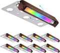 LEONLITE 8-Pack Premium Series RGB 7 Inch 3W LED Retaining Wall Lights Swivel, Color Changing Hardscape Lighting Low Voltage, 12V-24V AC/DC LED Landscape Hardscape Paver Light, Outdoor Step Light, ETL