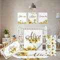 Terwex Personalized Baby Bedding Set - 5 Pcs Custom Infants Bedding Set with Infant Name - Double Layer Nursery Crib Set for Girls Boys - Customized Gifts for Toddler Baby Shower - Yellow Sunflower