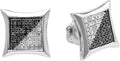 Dazzlingrock Collection 0.25 Carat (ctw) Round Black & White Diamond Micro Pave Kite Shape Hip Hop Iced Out Studs, Screw Back, Unisex Design Ladies, Mens Real Diamond Earrings