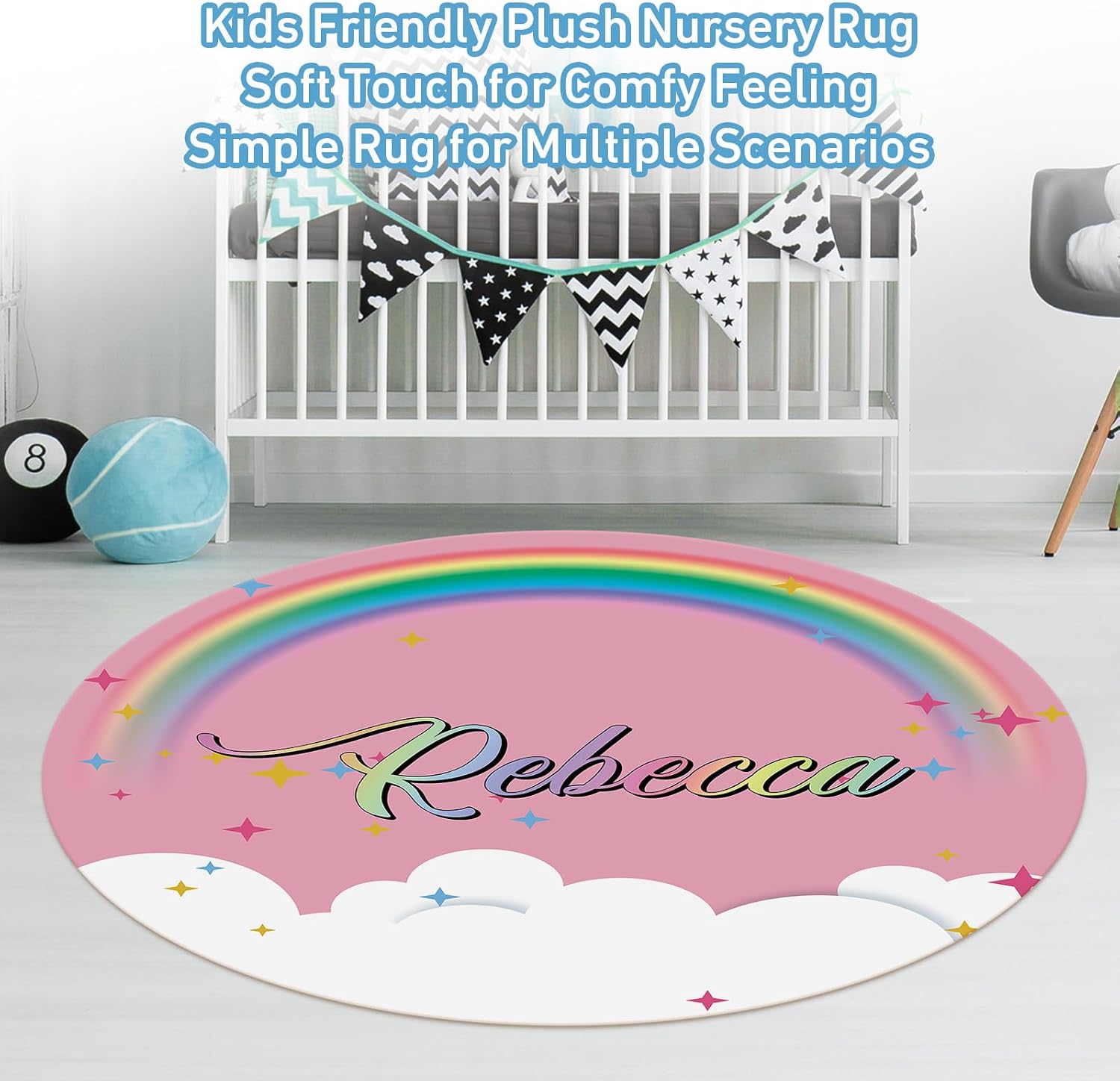 Dyoart Personalized Baby Crib Set - 5 Piece Custom Baby Bed Set for Girls with Name, Double Layer Nursery Bedding, Pink Unicorn Theme for Toddler, Infant, New Parents
