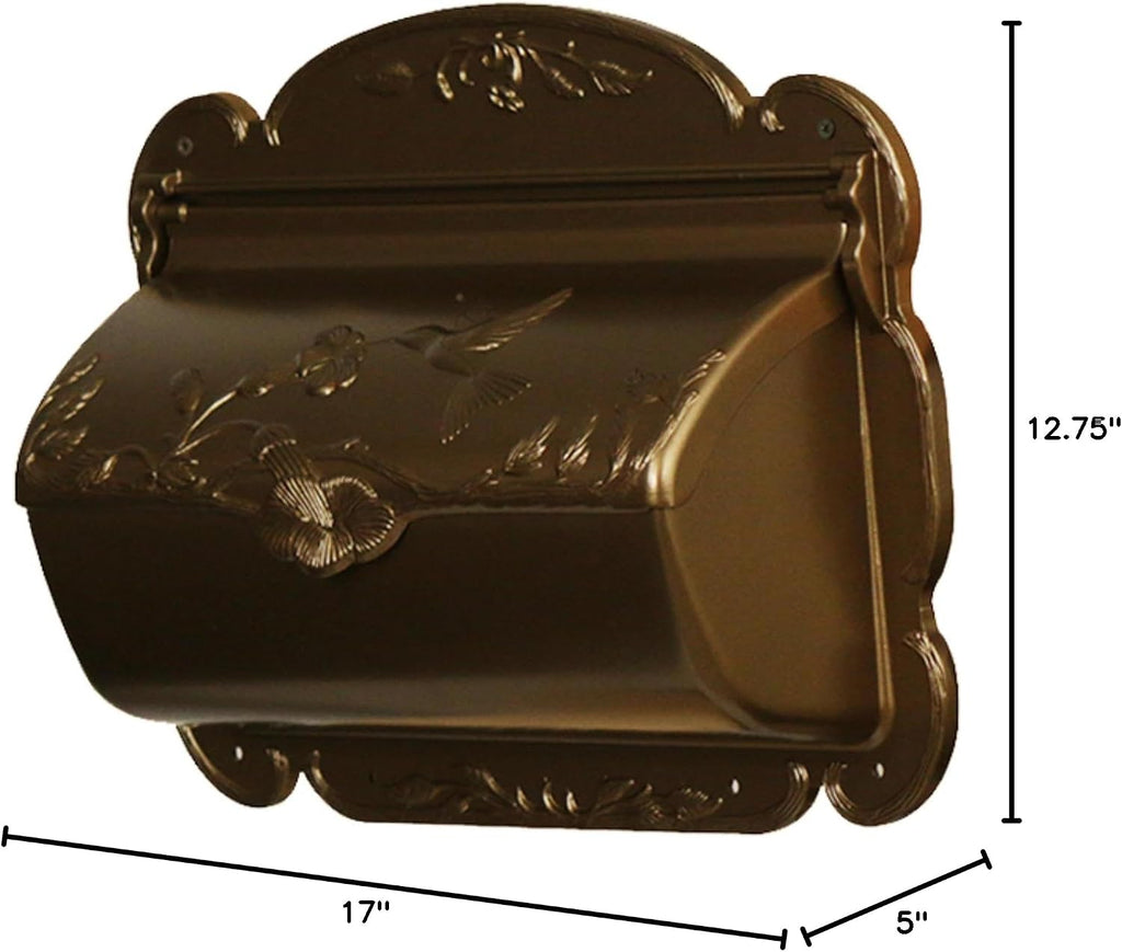 Special Lite Hummingbird Horizontal Wall Mount Mailbox - Bronze Aluminum Mailbox for Wall Mount - SHB-1004-HBZ