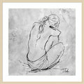Amanti Art Framed Wall Art Print 33x33 Nude Sketch I by Patricia Pinto, Abstract Wall Art, Modern Contemporary Decor, Large Poster Painting Artwork for Living Room, Bedroom, Bathroom, Kitchen, Office