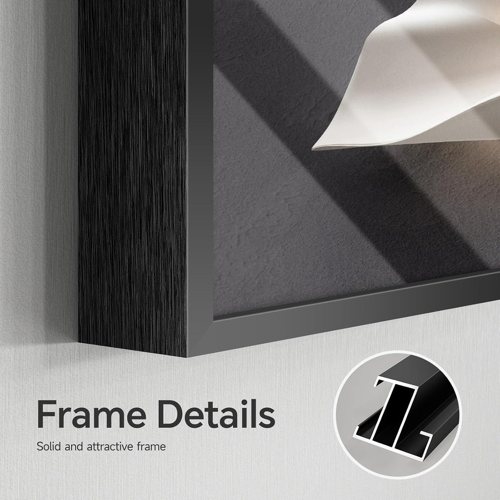 Framed Black and White Abstract Wall Art for Living Room, Extra Large Horizontal Modern Minimalist Painting Prints, Contemporary Line Picture Artwork for Bedroom Office Home Decor 56x28 Inch