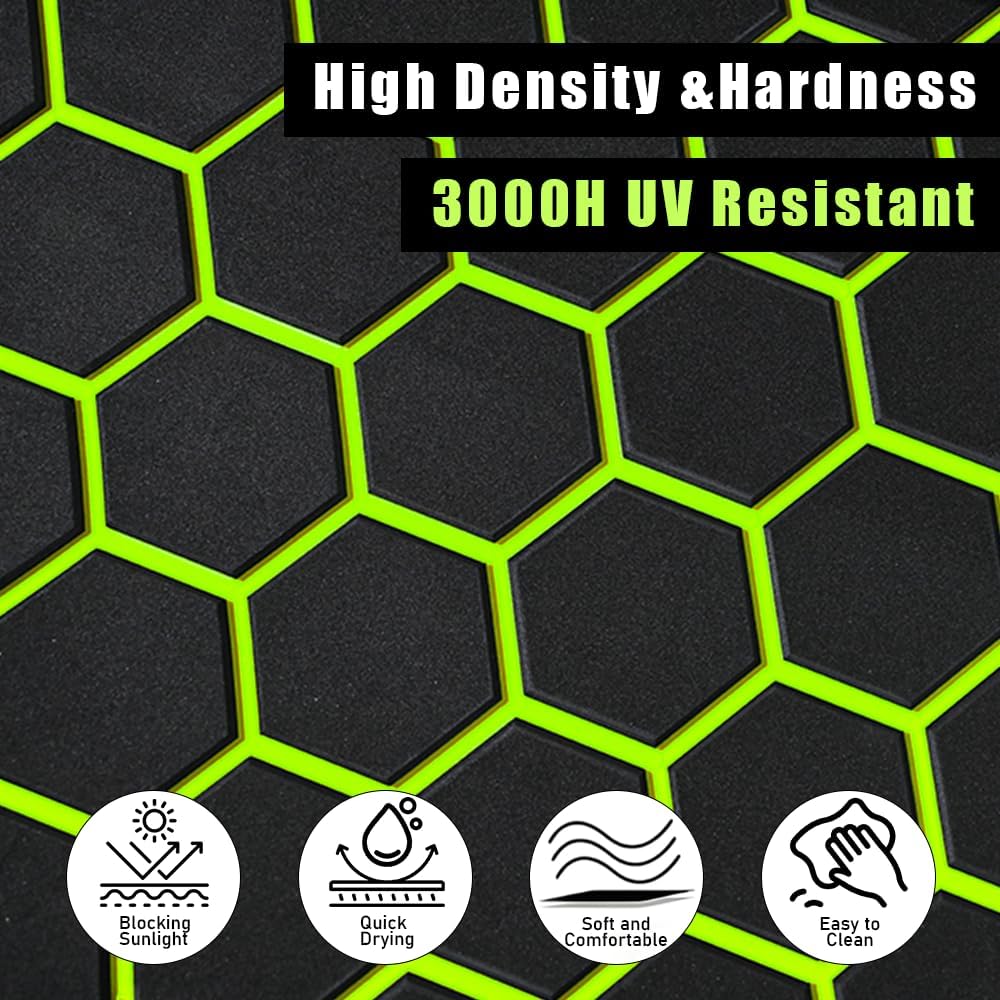 43.31' /37.7' New Hexagon EVA Self-Adhesive Boat Flooring and Decorative Fish for Yacht Pool Boat Flooring Sheet Thick Non-Skid mat