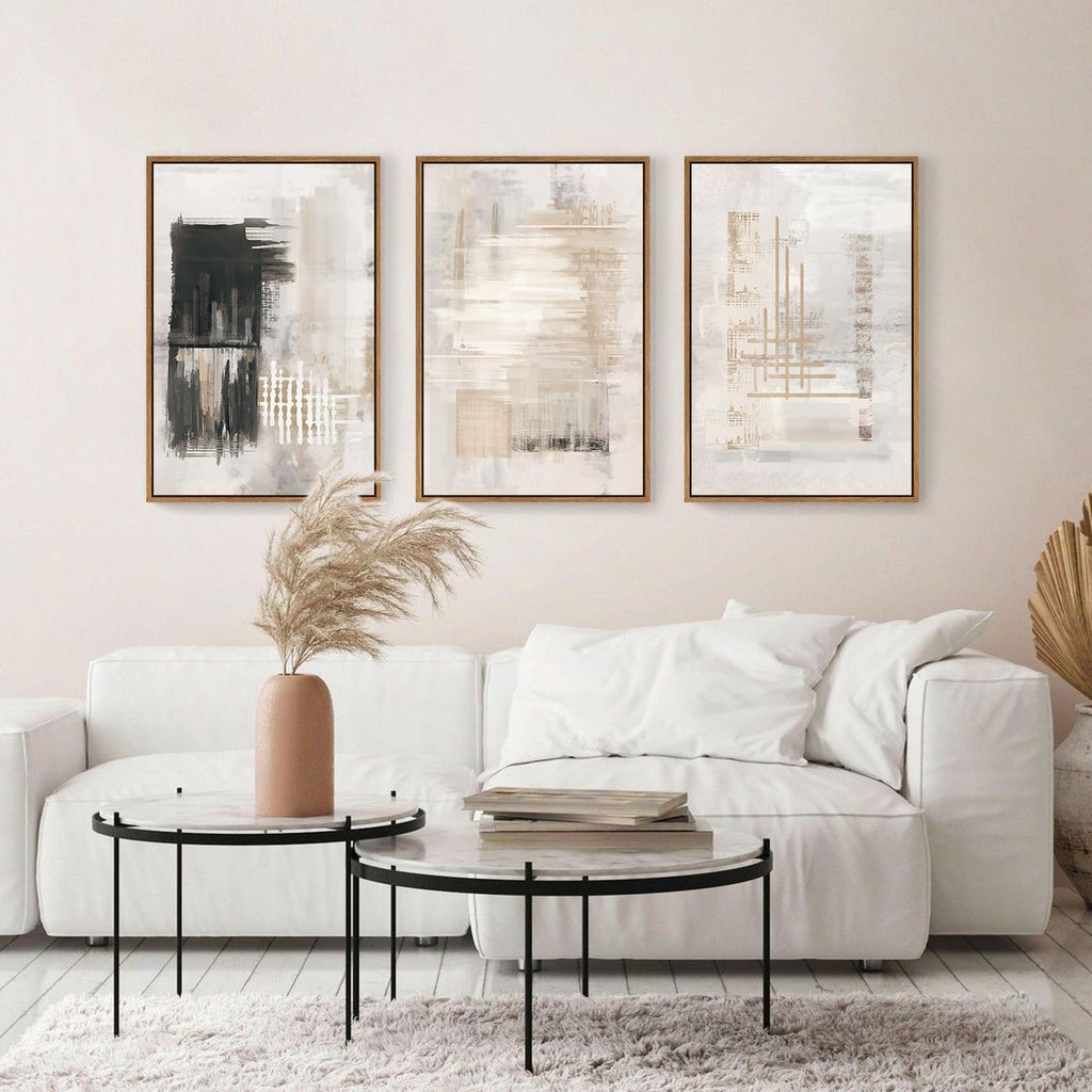 HPINUB Modern Abstract Canvas Art Prints, Black and White, 24'x36', 3-Pack, Neutral, Bedroom, Living Room, Office, Bathroom, Dining Room