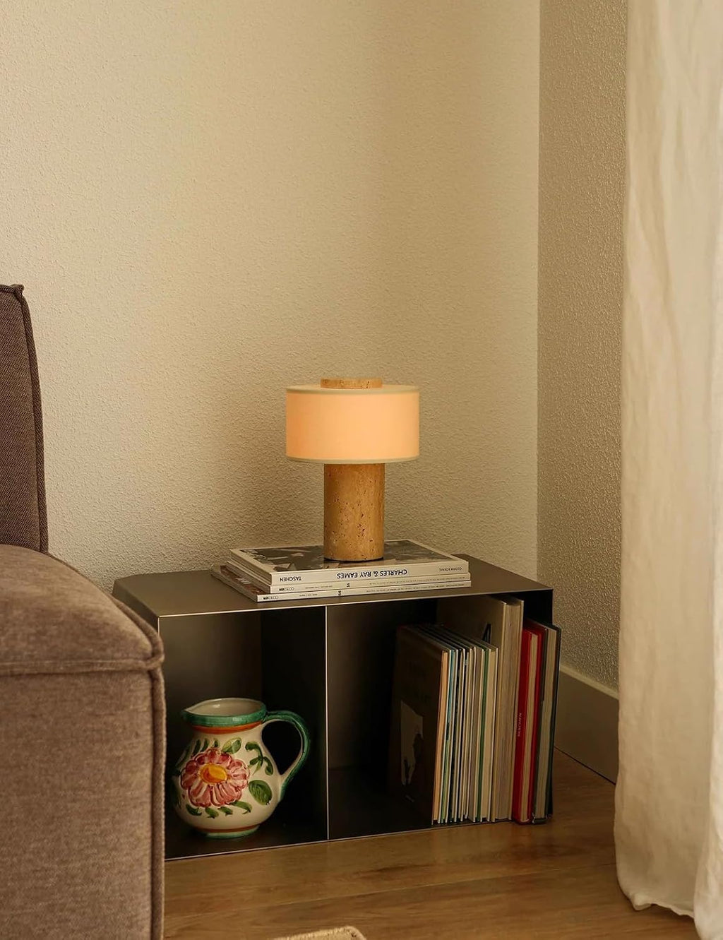 BSOD Travertine Lamp, Rechargeable 10 Inch Stone Table Lamp Marble Wabi Sabi Light Fixture Cordless Touch Dimmable LED Decor for Console, Side, Entryway, Foyer, Counter(Rechargeable Travertine Lamp)