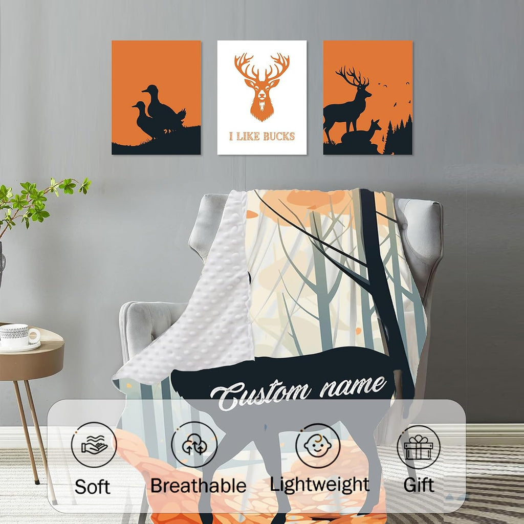 TOOTANN Custom Baby Crib Bedding Set, 5 Pcs Personalized Name Baby Crib Sheets for Kid Toddler Infant, Green Forest and Deer Nursery Bedding Set