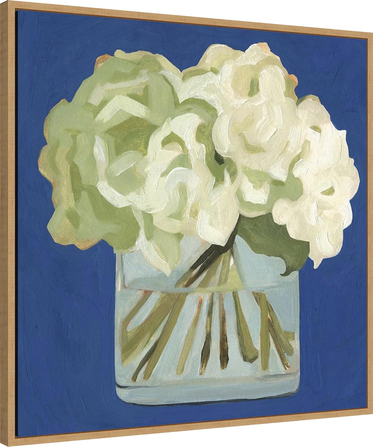 Amanti Art Framed Canvas Wall Art 30x30 White Hydrangeas II by Emma Scarvey, Framed Wall Art Canvas, Flowers Artwork, Modern Decor, Large Poster Painting for Living Room, Bedroom, Bathroom, Kitchen,