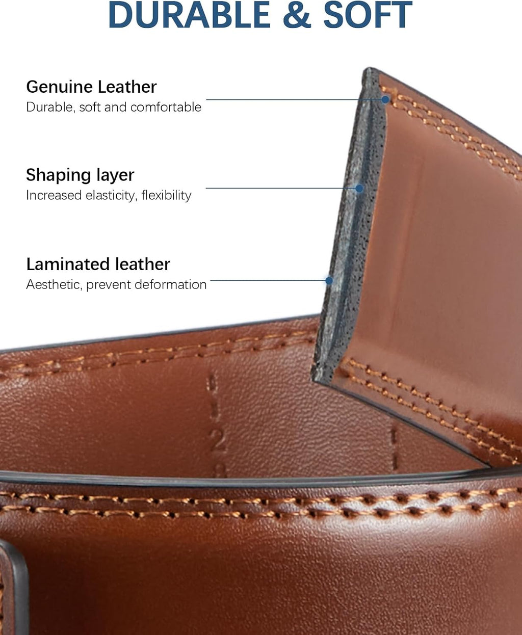 Executive Reversible Genuine Leather Belt Men 1 3/8' Golf Dress Casual Two-in-One Gift Box.