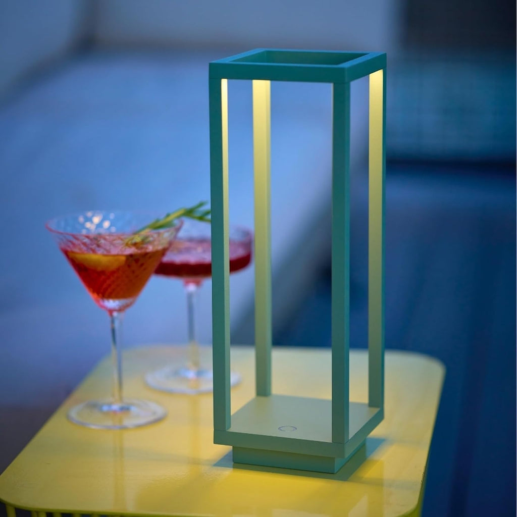 Zafferano, Home Pro Lamp, Rechargeable Cordless Table Lamp with Touch Controls, Suitable for Indoor and Outdoor, Dimmer, 3000 K, Height 11.6 Inches, Sage Color