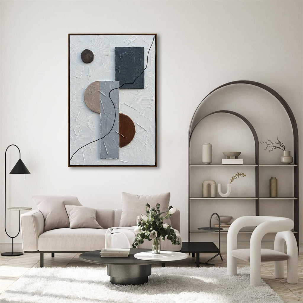 Framed Modern Textured Wall Art, Framed Artwork, Abstract 3D Wall Paintings Sculptural Wall Art, Boho Wall Hanging, Textured Art