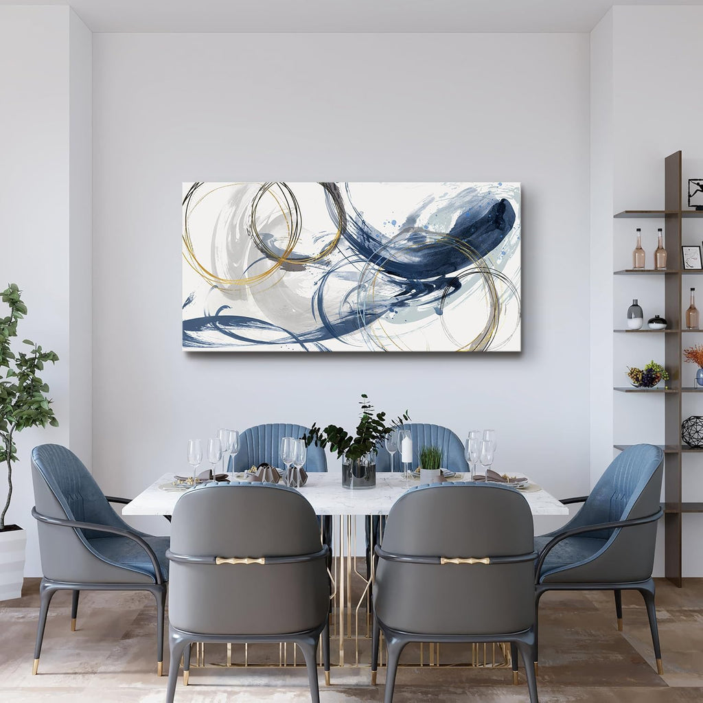 Sxurmtiie lagre Canvas Wall Art Abstract Art Paintings Blue Fantasy Colorful Graffiti on White Background 30inch x60inch Modern Artwork wall Decor for Living Room Bedroom Kitchen