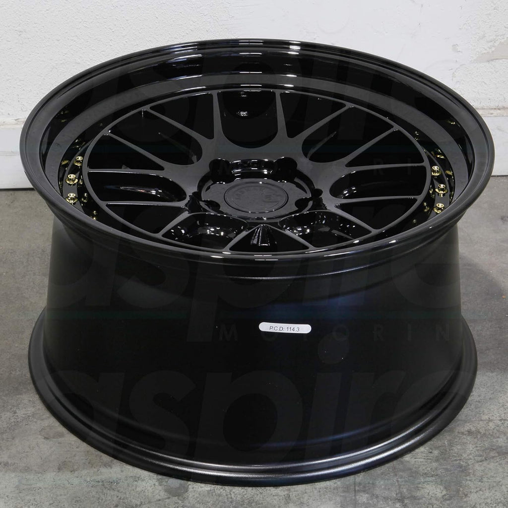 AodHan DS06 Wheel - Gloss Black W/Gold Rivets: 19x9.5 Wheel Size; 5x114.3 Lug Pattern; 73.1mm Hug Bore; 22mm Off Set.