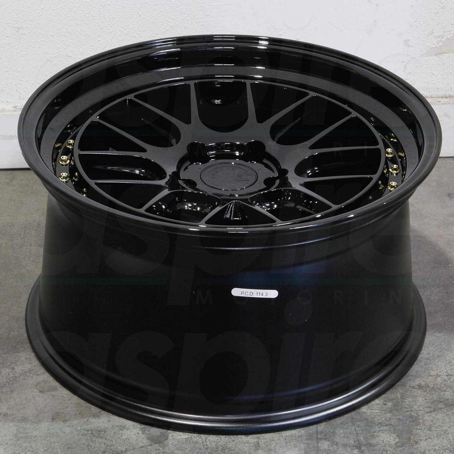 AodHan DS06 Wheel - Gloss Black W/Gold Rivets: 19x9.5 Wheel Size; 5x114.3 Lug Pattern; 73.1mm Hug Bore; 22mm Off Set.