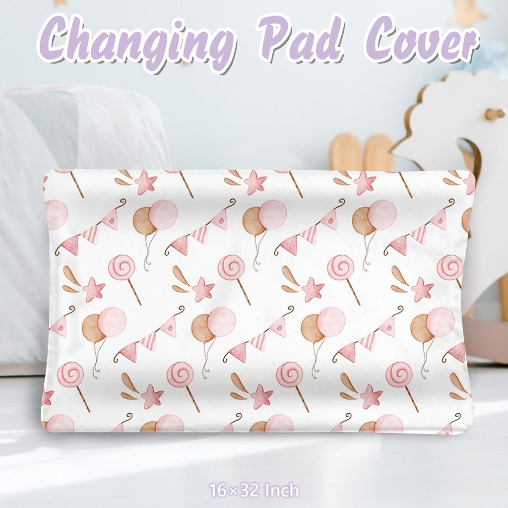 Custom Baby Crib Bedding Set, 5 PCS Personalized Name Baby Crib Sets for Girls Boys, Pink Bear Theme Nursery Bedding Sets for Infant Toddler, Double Layer Flannel Bed Set Customized Gifts