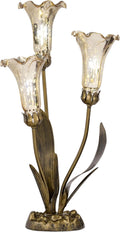 RIVER OF GOODS 21.75' H Hand Blown Glass 3 Lily Uplight Table Lamp