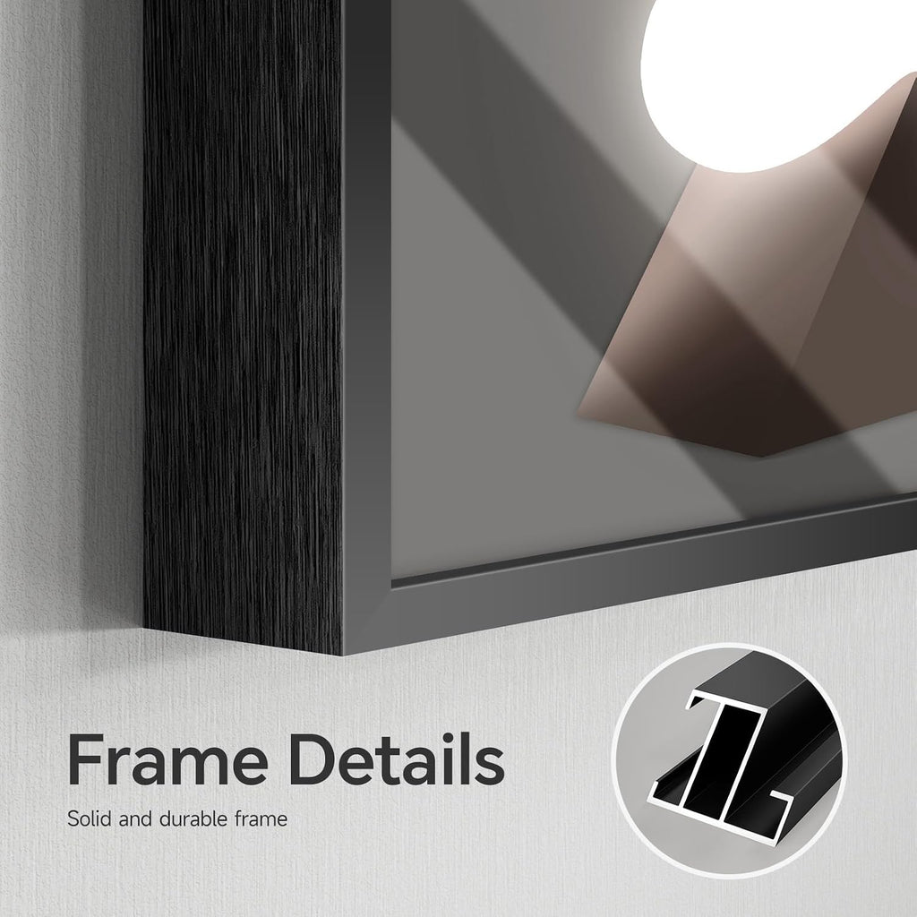 3 Piece Framed Black and Gold Abstract Wall Art for Living Room, Large Modern Luxury Geometric Picture Prints Paintings, Bright Style Artwork for Bedroom Dining Room Office Wall Decor 20x30 Inch