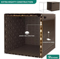YITAHOME 90 Gallon Large Deck Box, Double-Wall Resin Outdoor Storage Boxes, Deck Storage for Patio Furniture, Cushions, Pool Float, Garden Tools, Lockable & Waterproof (Brown)