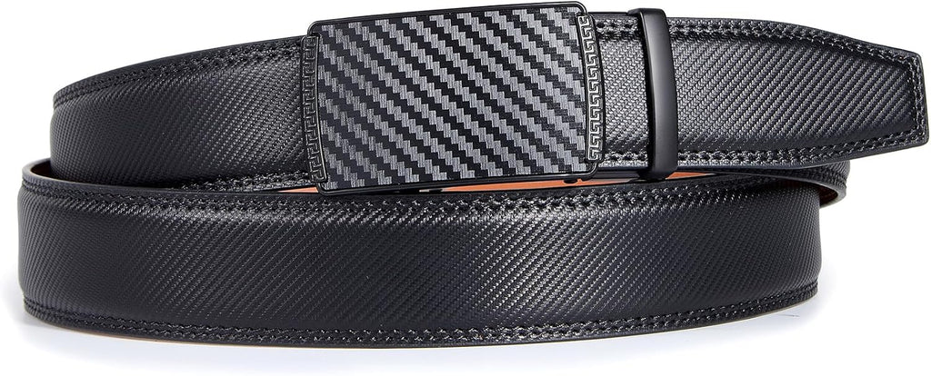 Classic Genuine Leather Men's Ratchet Belt Dress Casual Adjustable Trim-to-Fit Gift