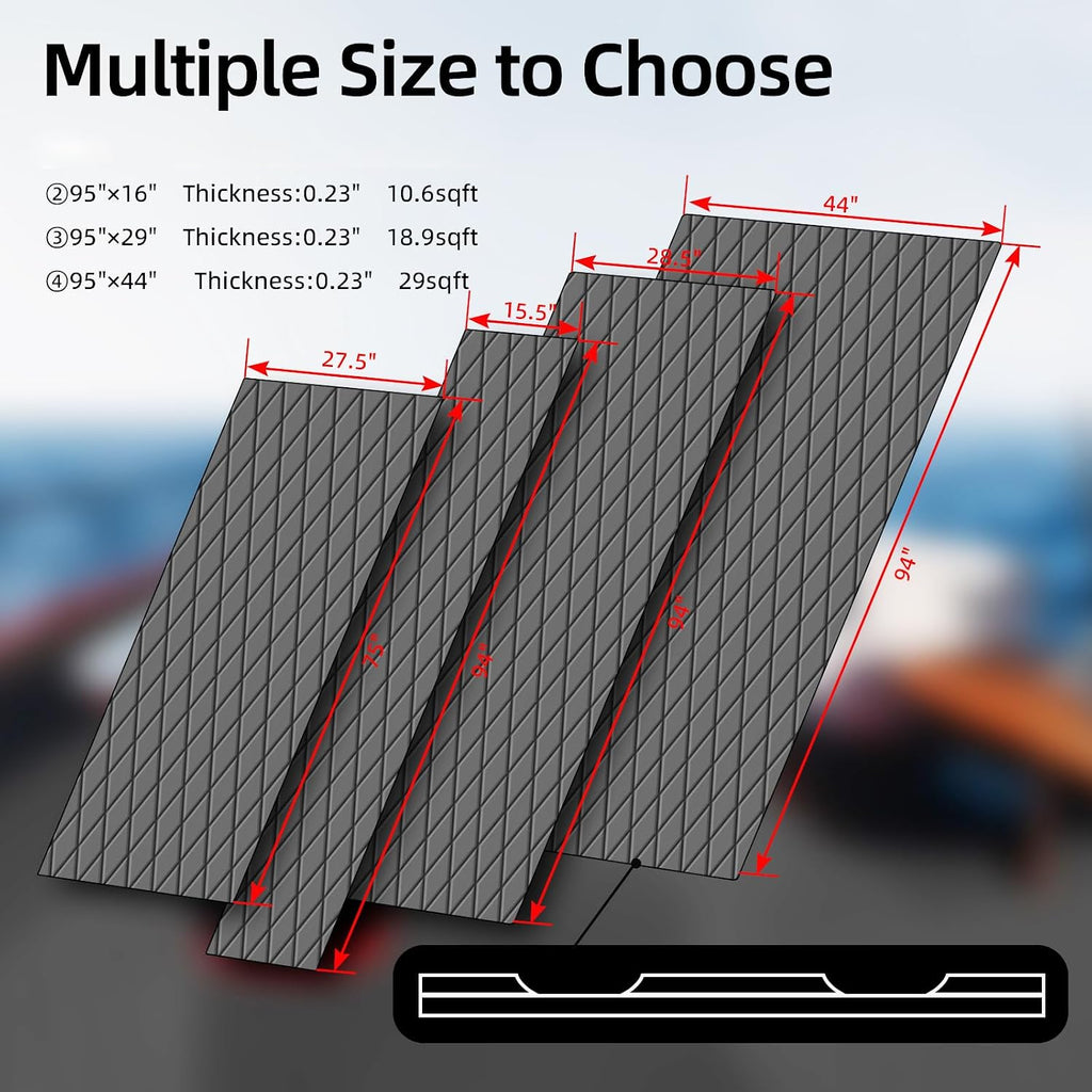 Boat Flooring EVA Foam Boat Decking Sea Deck Boat Flooring Self-Adhesive Faux Teak Marine Boat Decking Non-Slip Mat for Boat Deck Yacht Motorboat Fishing Boat Surfboard Kayak 94x44/28/16