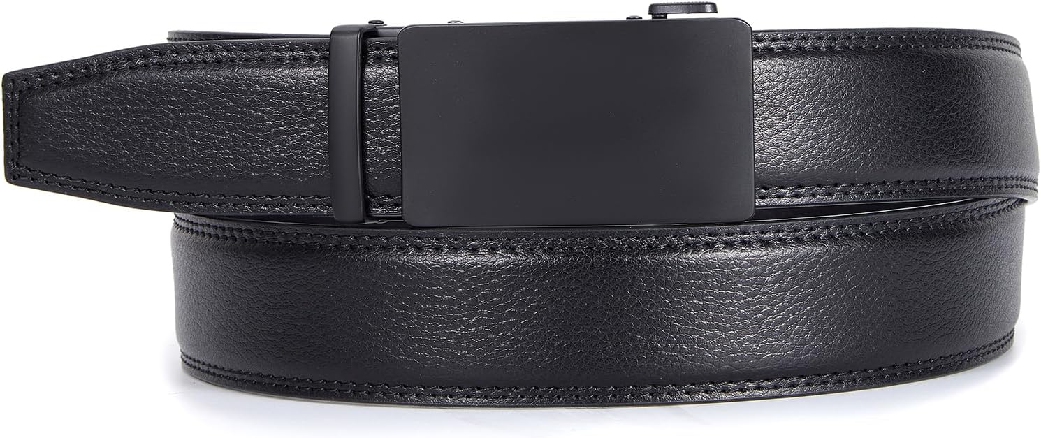 Classic Genuine Leather Men's Ratchet Belt Dress Casual Adjustable Trim-to-Fit Gift