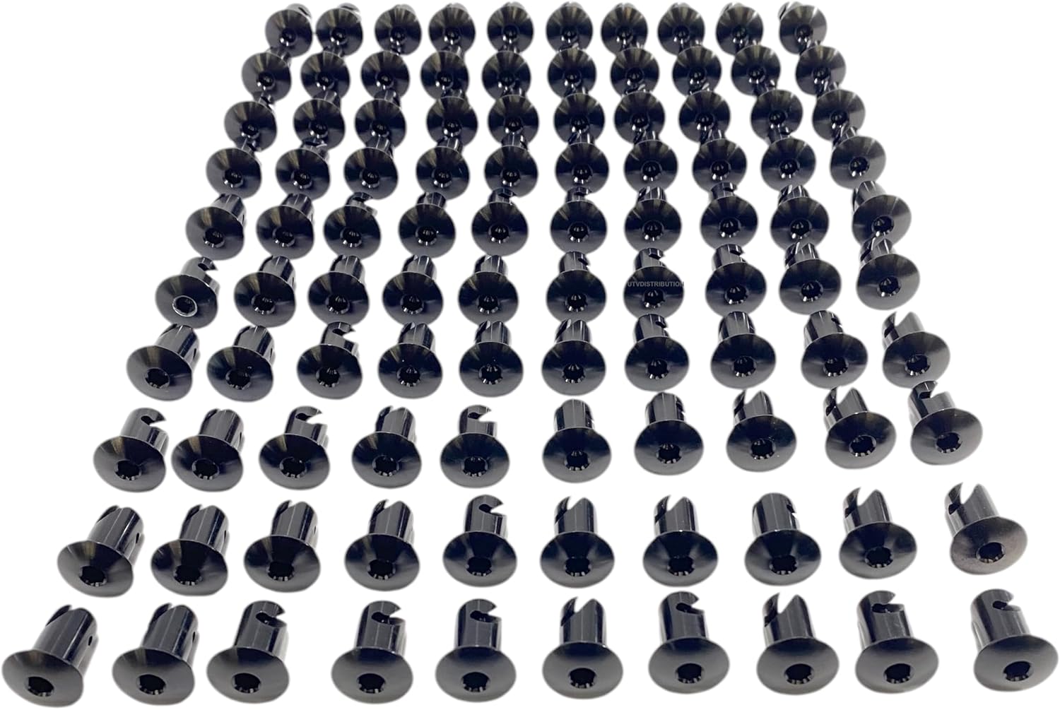 7/16' Black Aluminum Dzus Button Dome Allen Head Quarter Turn Fasteners .500 (100)