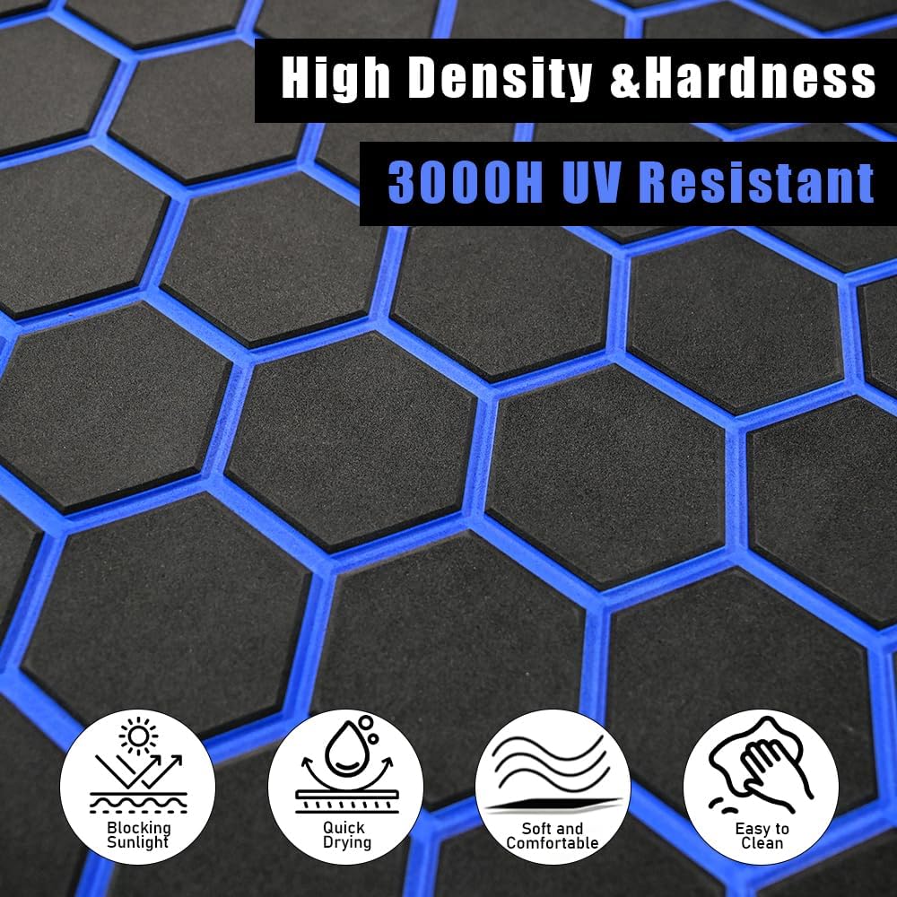 43.31' /37.7' New Hexagon EVA Self-Adhesive Boat Flooring and Decorative Fish for Yacht Pool Boat Flooring Sheet Thick Non-Skid mat