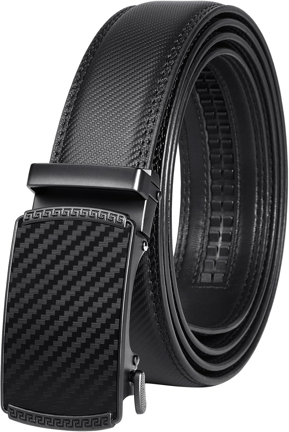 Classic Genuine Leather Men's Ratchet Belt Dress Casual Adjustable Trim-to-Fit Gift