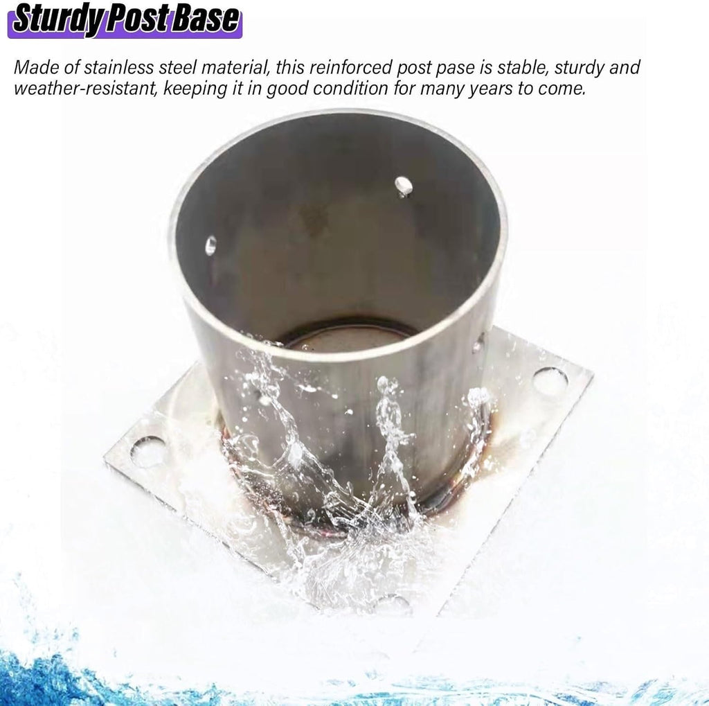 Post Base 2x2 4x4 6x6 8x8 Wood to Concrete, Strong Tie Post Sleeve Surface Mount Kit/Porch Mailbox Fence Column Protector/Round Anchor, 2/3/ 4/5/ 6/10/ 12 Pcs(6pcs,Dia 120 mm/4.7 in)