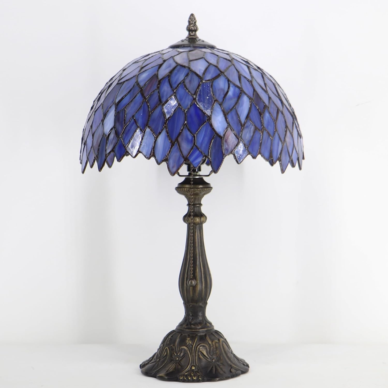 Tiffany Style Lamp Stained Glass Table Lamp Memory Sympathy Desk Reading Light 12X19 Inch (Wisteria Style)