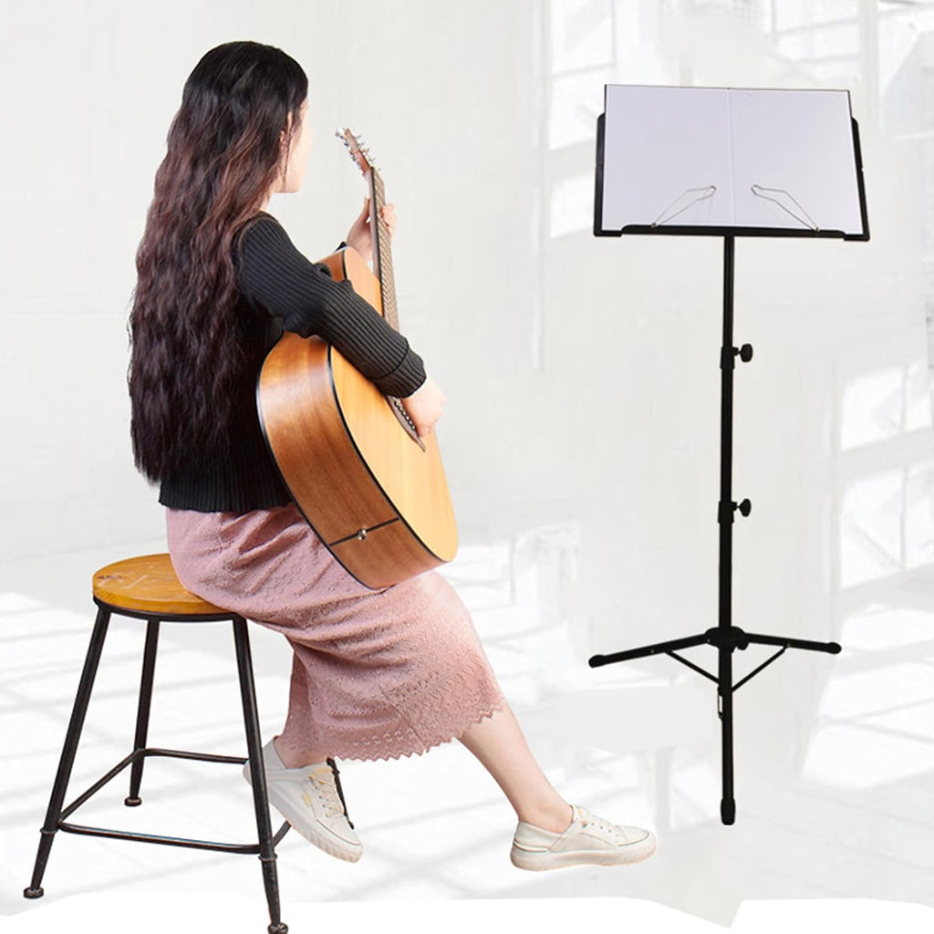 Sheet Music Stand, Tabletop Music Book Stand with Portable Carrying Bag, Portable, with Music Sheet Clip Holder, Heavy Duty, Music Stand for Keyboard, for Violin, Guitar, Ukulele, Drums