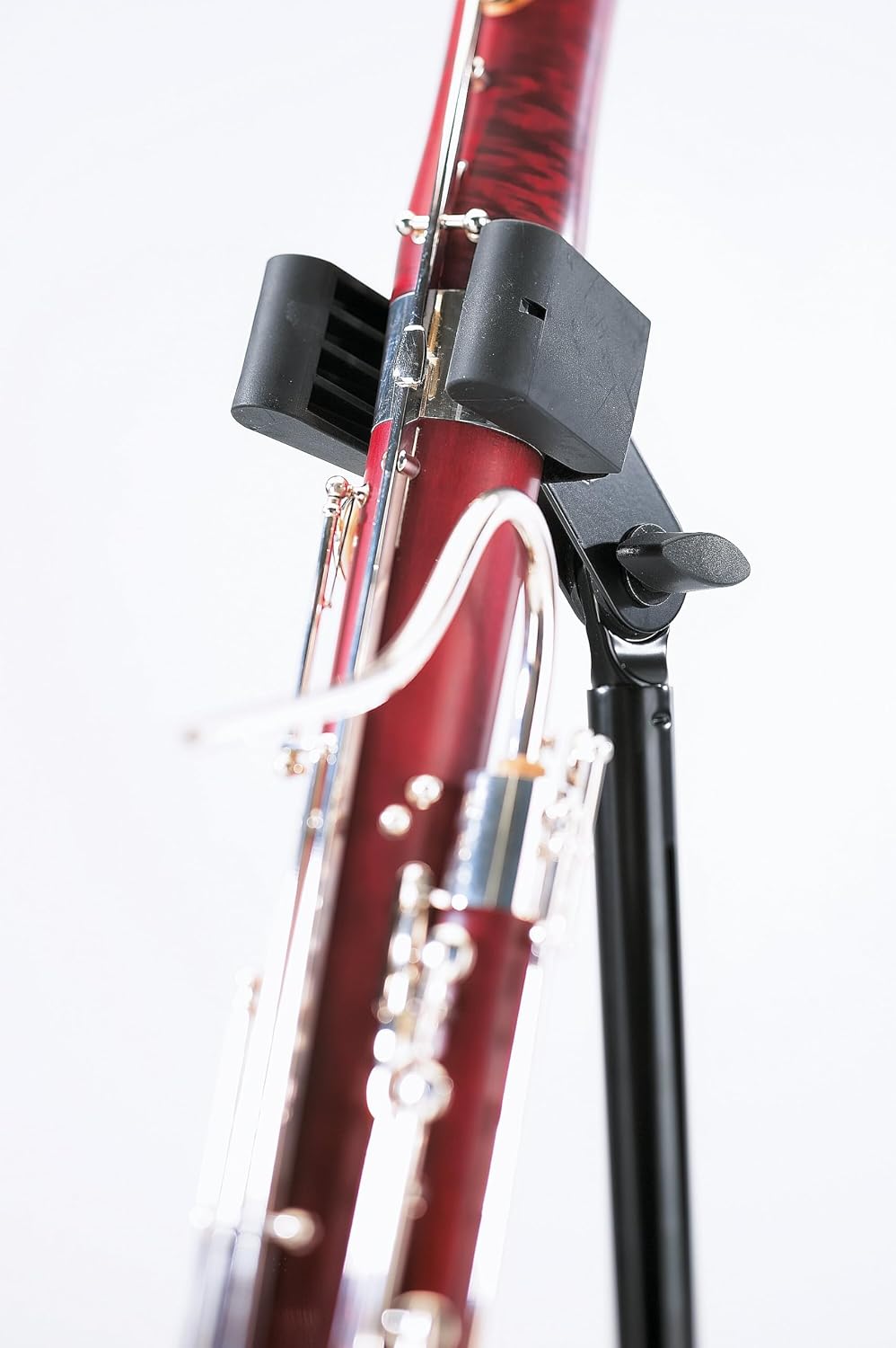 K&M König & Meyer Bassoon Stand 15010.011.55 | Stable Secure Adjustable/Folding Stand For Bass Clarinet & Eb Alto | Lightweight & Compact Tripod Base | Felt Support Arms | Made in Germany | Black