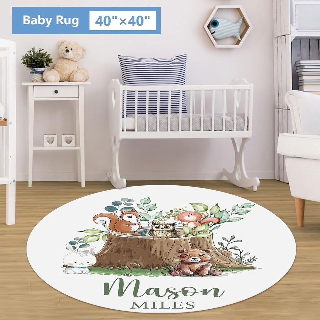 KAINSY Custom Crib Bedding Set 5 Piece for Girls Boys – Personalized Forest Animals Theme, Newborn Sleep Set, Nursery Decor, Toddler Room Essentials, Infant Sleep, Baby Room Accessories, Baby Gift