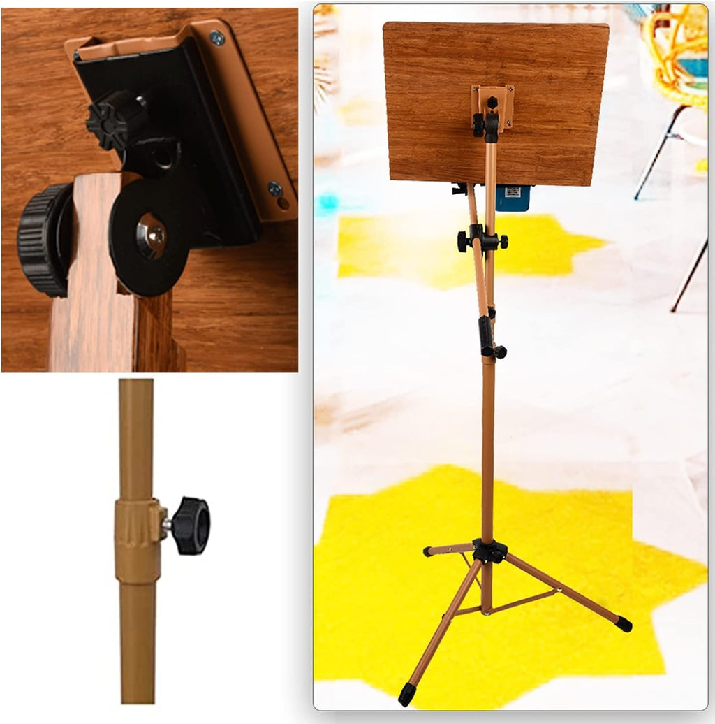 Solid Wood Guzheng Music Stand, Music Stand, Tripod Support Feet Provide Greater Stability, Can Be Used Sitting Or Standing, Sheet Music Stand with Violin Hanger (Wood 17cm*45cm*75cm)