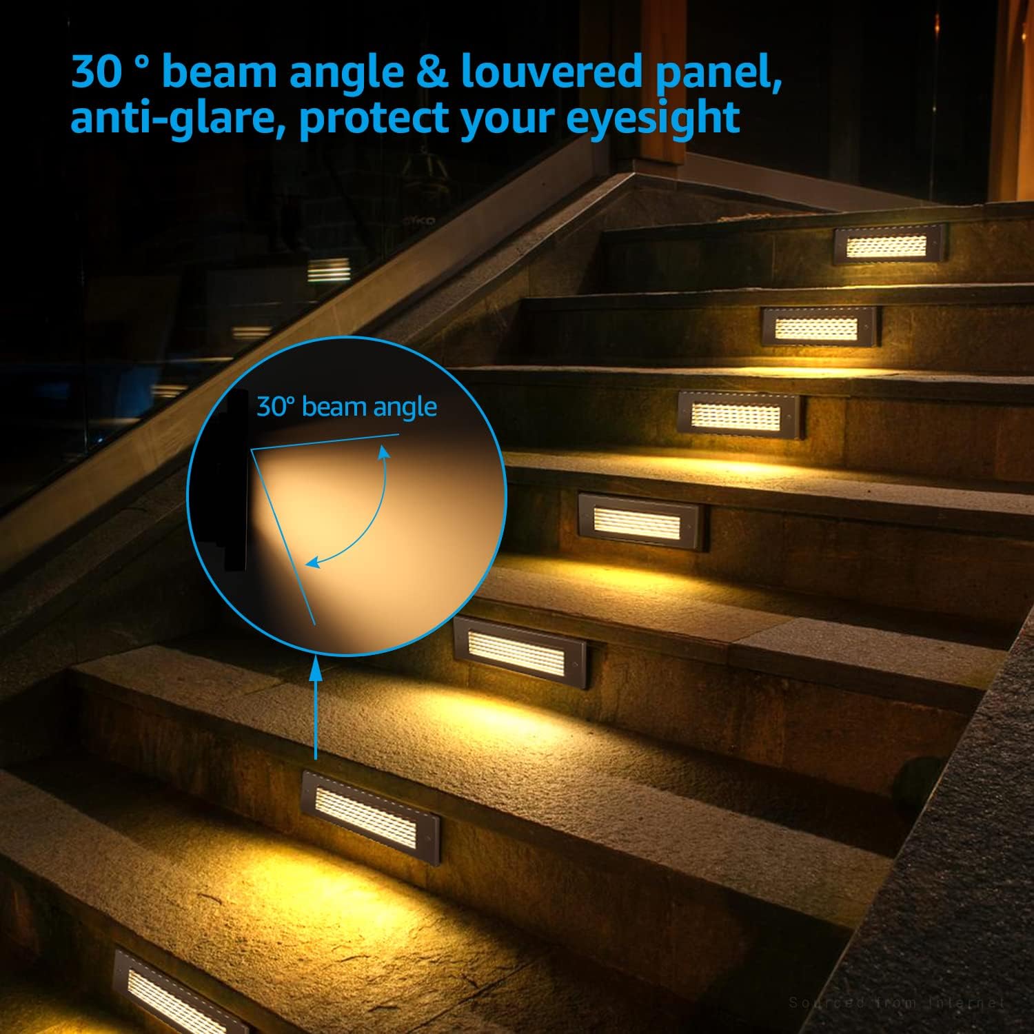 LEONLITE Update 5CCT LED Step Lights 120-277V, Dimmable 4.5W 300LM Anti-Glare LED Deck Steps Stair Lights Outdoor, 1800K2700K3000K4000K5000K, CRI 90, ETL, IP65 Waterproof, Oil Rubbed Bronze, Pack of 3