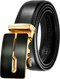 Micro-Adjust Slide Ratchet Genuine Leather Belt Men Dress Pants Shirt Executive Gift.