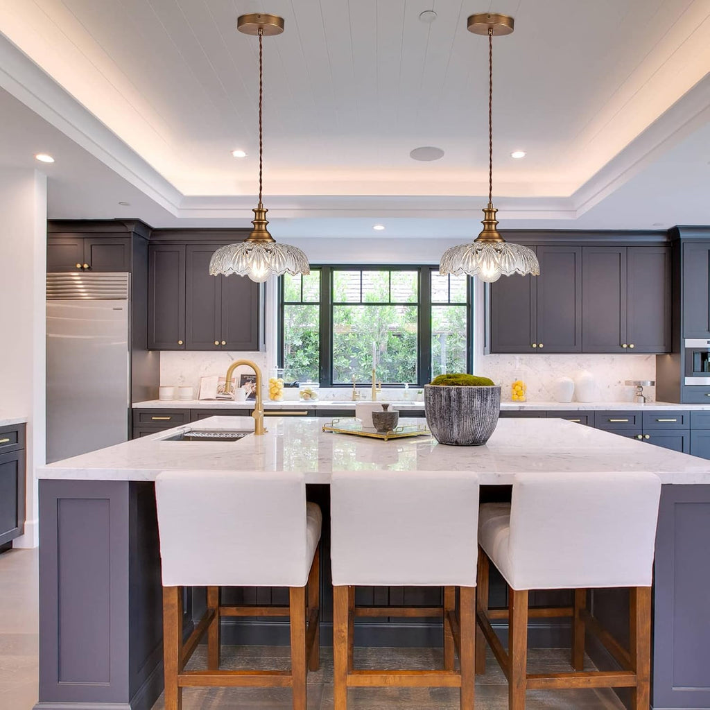 HDDFL Vintage Pendant Lights Fixture Modern Pendant Lighting Fixtures Hanging Lamp for Kitchen Island Bedroom Living Room Hallway 2 Pack