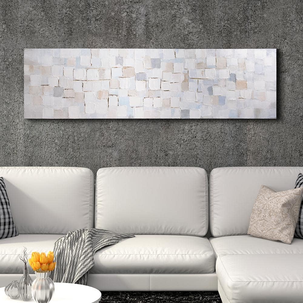 Empire Art Direct Abstract Wall Art Textured Hand Painted Canvas by Martin Edwards, Unframed, 20' x 72', Frozen Tundra