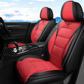 Seat Covers Custom Fit for Dodge Challenger 2009-2025, Standed Front Set Leather Seat Covers Cushion, Waterproof Car Seat Cover Full Set, Automobile Interior(Black Red)
