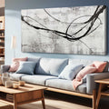 XIANSHOU Large Living Room Wall Decor Abstract Canvas Wall Art Black Wall Decor Contemporary Dining Room Pictures Office Home Decorations 29'x 58' Hallway Decor