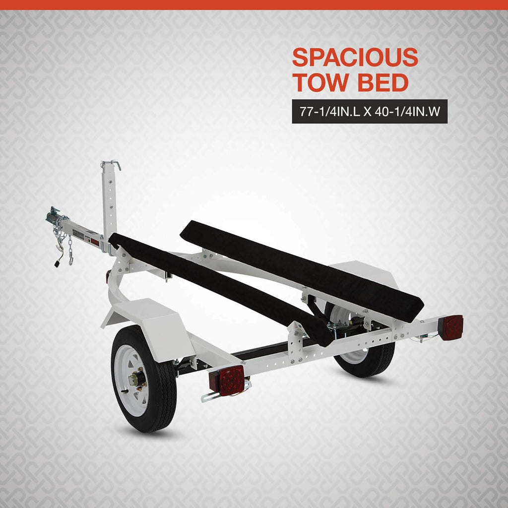 Jet Ski Trailer Kit, PWC Steel Trailer with 610-Lb Load Capacity, 6.4ft x 3.3ft Deck, Adjustable Bunks, DOT-Approved LED Lights, Personal Watercraft Trailer
