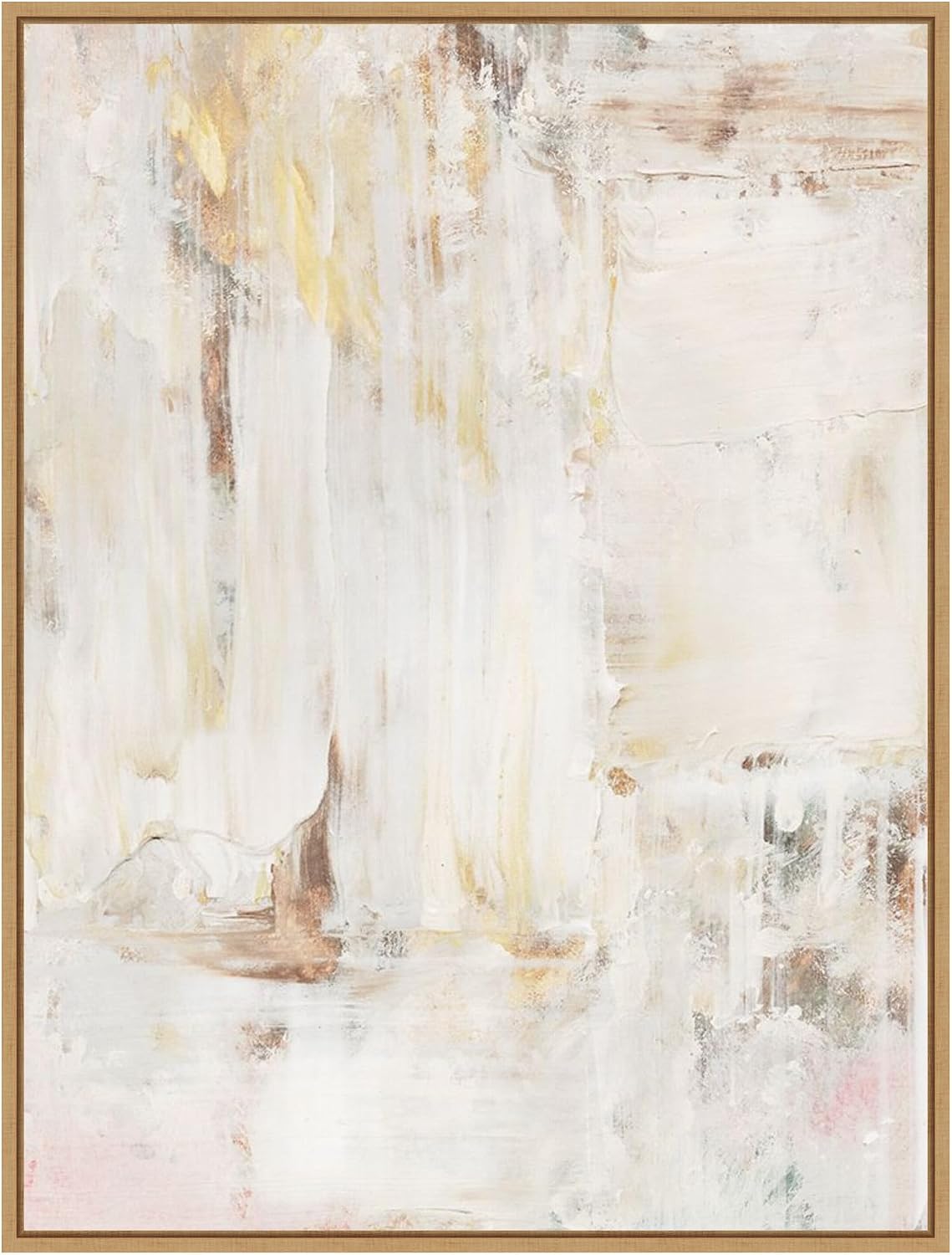 Amanti Art Framed Canvas Wall Art 42x32 Milky Patina I by Victoria Barnes, Framed Wall Art Canvas, Abstract Artwork, Modern Decor, Oversize Poster Painting for Living Room, Bedroom, Bathroom, Kitchen