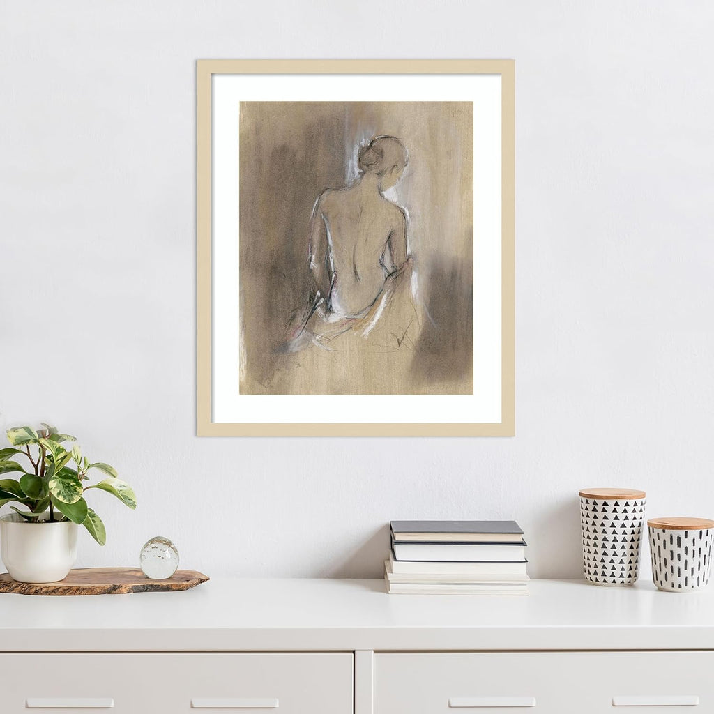 Amanti Art Framed Wall Art Print 25x21 Embellished Contemporary Figure II by Ethan Harper, People Wall Art, Modern Contemporary Decor, Medium Poster Painting Artwork for Living Room, Bedroom,